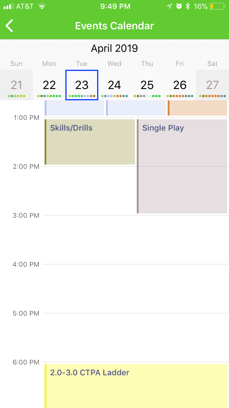 clip of app events calendar